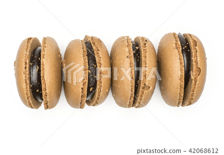 Colourful French macaron isolated on white 42068612