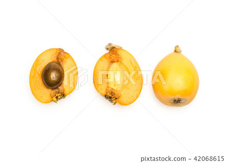 Fresh raw orange japanese loquat isolated on white Fresh raw orange japanese loquat isolated on white 42068615