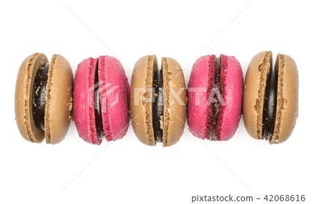 Colourful French macaron isolated on white Colourful French macaron isolated on white 42068616