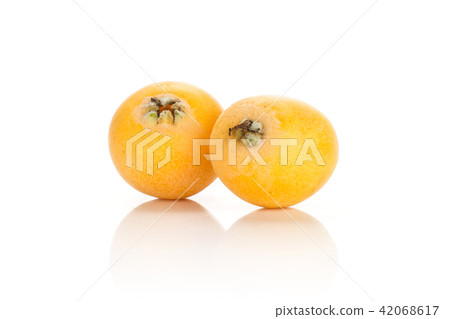 Fresh raw orange japanese loquat isolated on white Fresh raw orange japanese loquat isolated on white 42068617