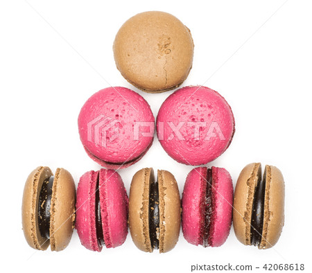 Colourful French macaron isolated on white Colourful French macaron isolated on white 42068618