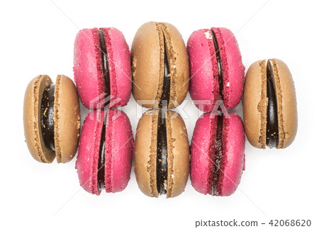 Colourful French macaron isolated on white 42068620