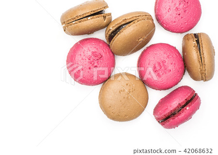 Colourful French macaron isolated on white Colourful French macaron isolated on white 42068632
