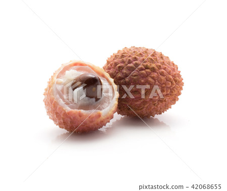 Fresh lychee isolated on white Fresh lychee isolated on white 42068655