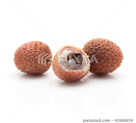Fresh lychee isolated on white Fresh lychee isolated on white 42068659