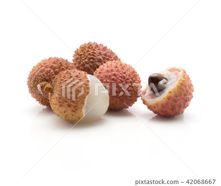 Fresh lychee isolated on white Fresh lychee isolated on white 42068667