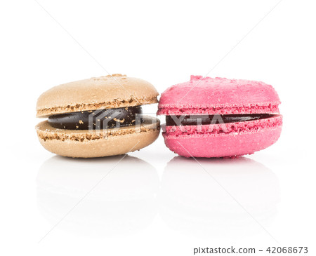 Colourful French macaron isolated on white 42068673
