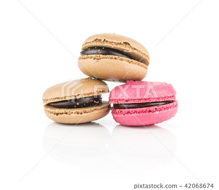 Colourful French macaron isolated on white Colourful French macaron isolated on white 42068674
