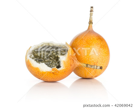 Fresh raw Grenadilla isolated on white Fresh raw Grenadilla isolated on white 42069042