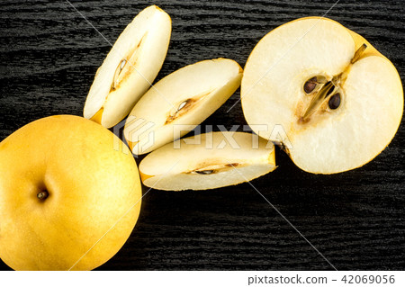 Fresh Nashi golden pear isolated on white Fresh Nashi golden pear isolated on white 42069056