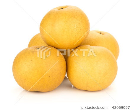 Fresh Nashi golden pear isolated on white Fresh Nashi golden pear isolated on white 42069097