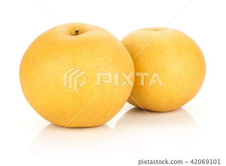Fresh Nashi golden pear isolated on white Fresh Nashi golden pear isolated on white 42069101