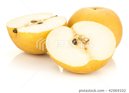 Fresh Nashi golden pear isolated on white Fresh Nashi golden pear isolated on white 42069102