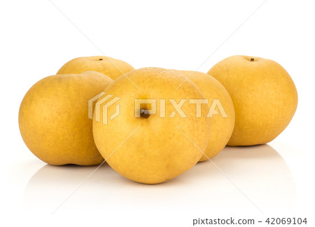 Fresh Nashi golden pear isolated on white Fresh Nashi golden pear isolated on white 42069104