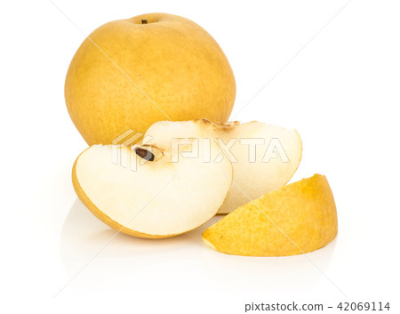 Fresh Nashi golden pear isolated on white Fresh Nashi golden pear isolated on white 42069114