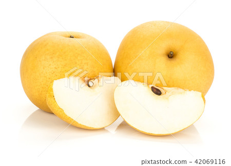 Fresh Nashi golden pear isolated on white 42069116