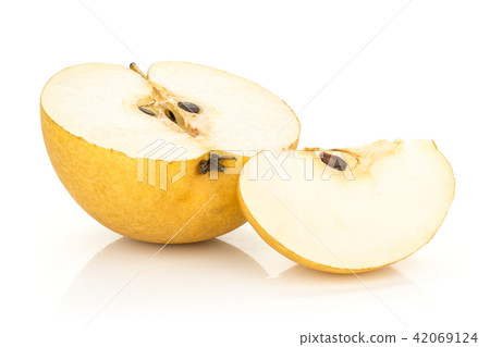Fresh Nashi golden pear isolated on white 42069124