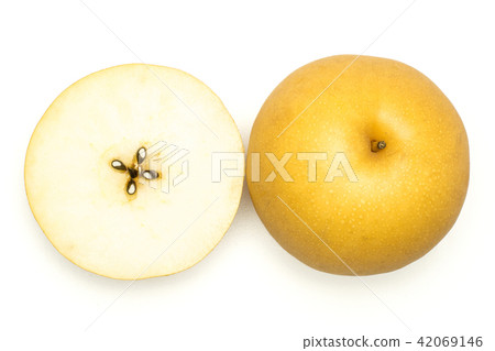 Fresh Nashi golden pear isolated on white Fresh Nashi golden pear isolated on white 42069146