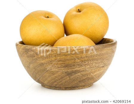Fresh Nashi golden pear isolated on white Fresh Nashi golden pear isolated on white 42069154