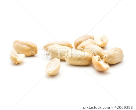 Raw peanut isolated on white Raw peanut isolated on white 42069398