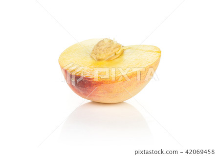 Fresh Raw yellow peach isolated on white 42069458