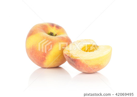 Fresh Raw yellow peach isolated on white 42069495
