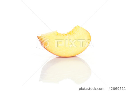 Fresh Raw yellow peach isolated on white Fresh Raw yellow peach isolated on white 42069511
