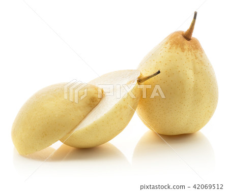 Fresh Nashi Pear isolated on white Fresh Nashi Pear isolated on white 42069512