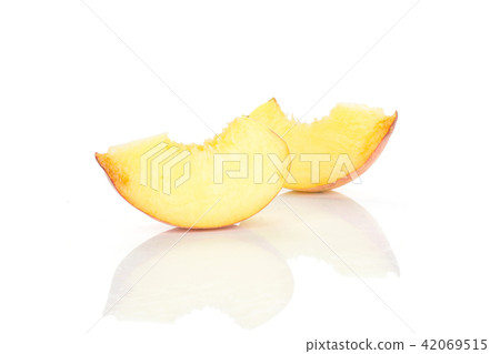 Fresh Raw yellow peach isolated on white 42069515