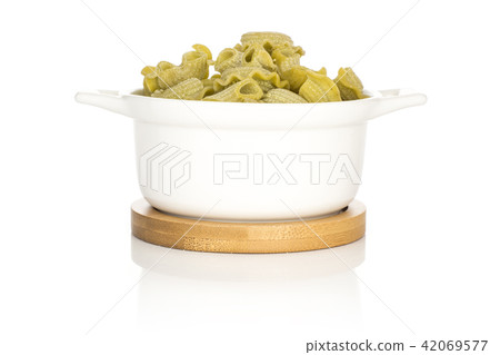 Fresh raw paste Creste di Gallo isolated on white 42069577