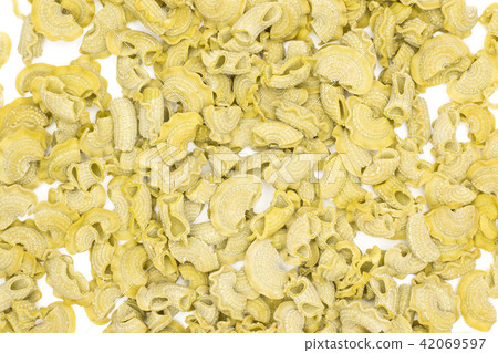 Fresh raw paste Creste di Gallo isolated on white Fresh raw paste Creste di Gallo isolated on white 42069597