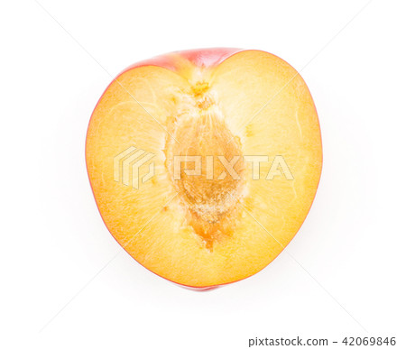 Fresh Red Plum isolated on white 42069846