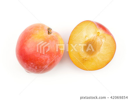 Fresh Red Plum isolated on white 42069854