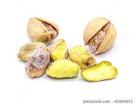 Salted pistachio isolated on white Salted pistachio isolated on white 42069855