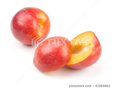 Fresh Red Plum isolated on white 42069862