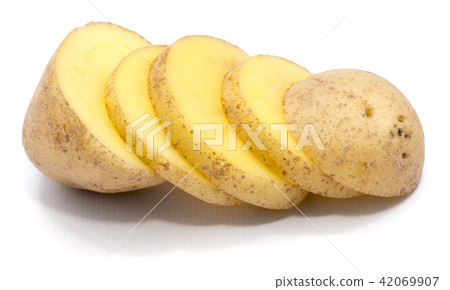 Fresh raw potatoes isolated on white Fresh raw potatoes isolated on white 42069907