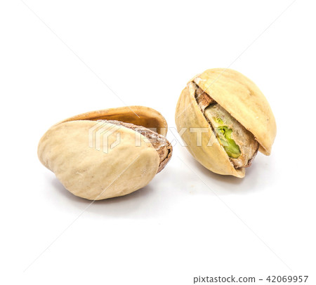 Salted pistachio isolated on white 42069957