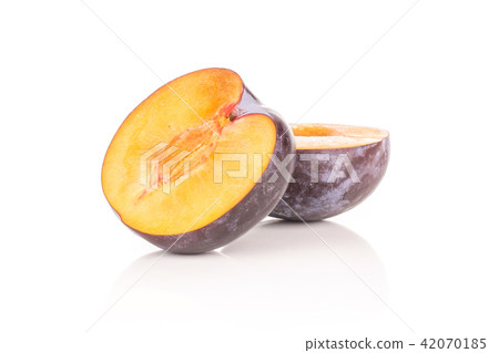 Red Blue Plums isolated on white Red Blue Plums isolated on white 42070185