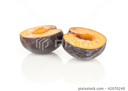 Red Blue Plums isolated on white Red Blue Plums isolated on white 42070248