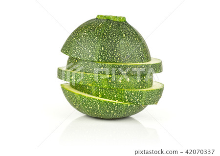 Fresh raw round Zucchini isolated on white 42070337