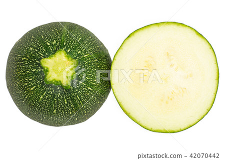 Fresh raw round Zucchini isolated on white 42070442