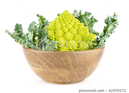 Fresh green romanesco cauliflower isolated white Fresh green romanesco cauliflower isolated white 42070572