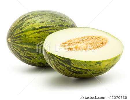 Santa Claus melon isolated on white 42070586