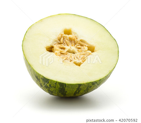 Santa Claus melon isolated on white Santa Claus melon isolated on white 42070592