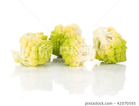 Fresh green romanesco cauliflower isolated white 42070593