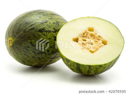 Santa Claus melon isolated on white Santa Claus melon isolated on white 42070595