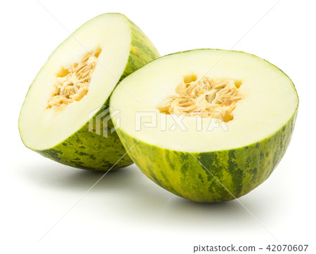 Santa Claus melon isolated on white Santa Claus melon isolated on white 42070607