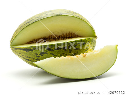 Santa Claus melon isolated on white Santa Claus melon isolated on white 42070612