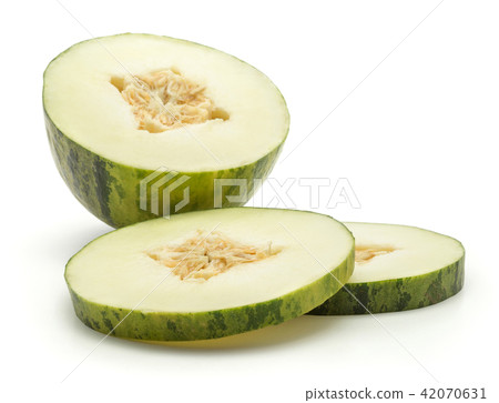 Santa Claus melon isolated on white Santa Claus melon isolated on white 42070631