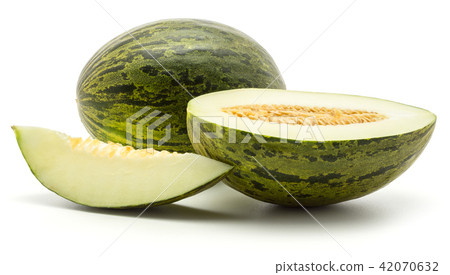 Santa Claus melon isolated on white 42070632
